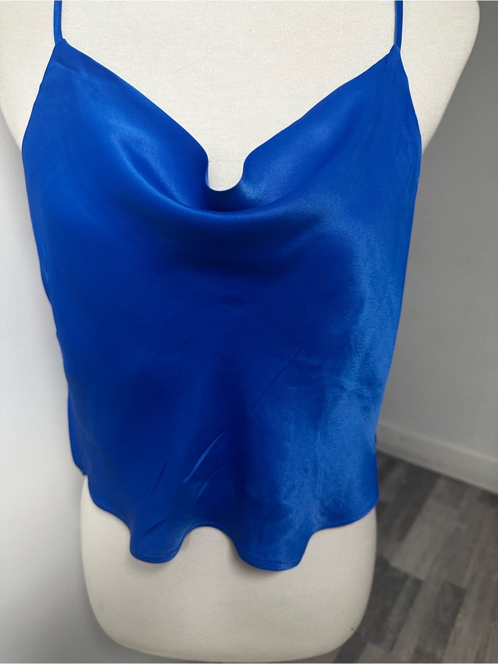 Zara Royal Blue Satin Cowl Neck Camisole